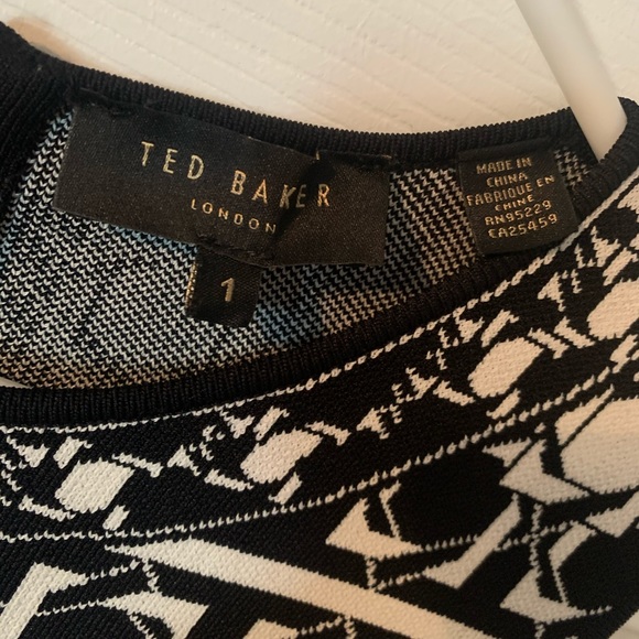 Ted Baker Black Jammiea Tesselation Jacquard Dress - Picture 5 of 11